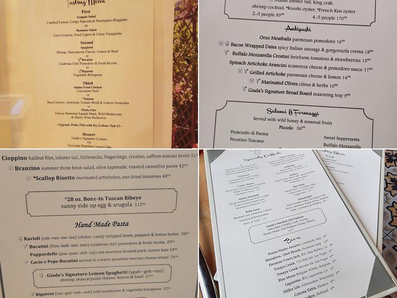 GIADA Menu