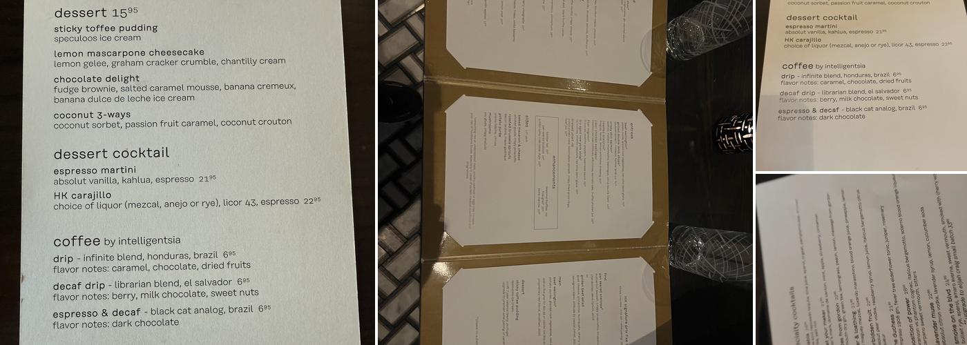 Gordon Ramsay Hell's Kitchen Menu