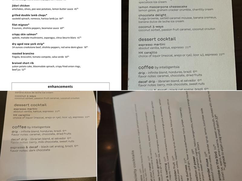 Gordon Ramsay Hell's Kitchen Menu