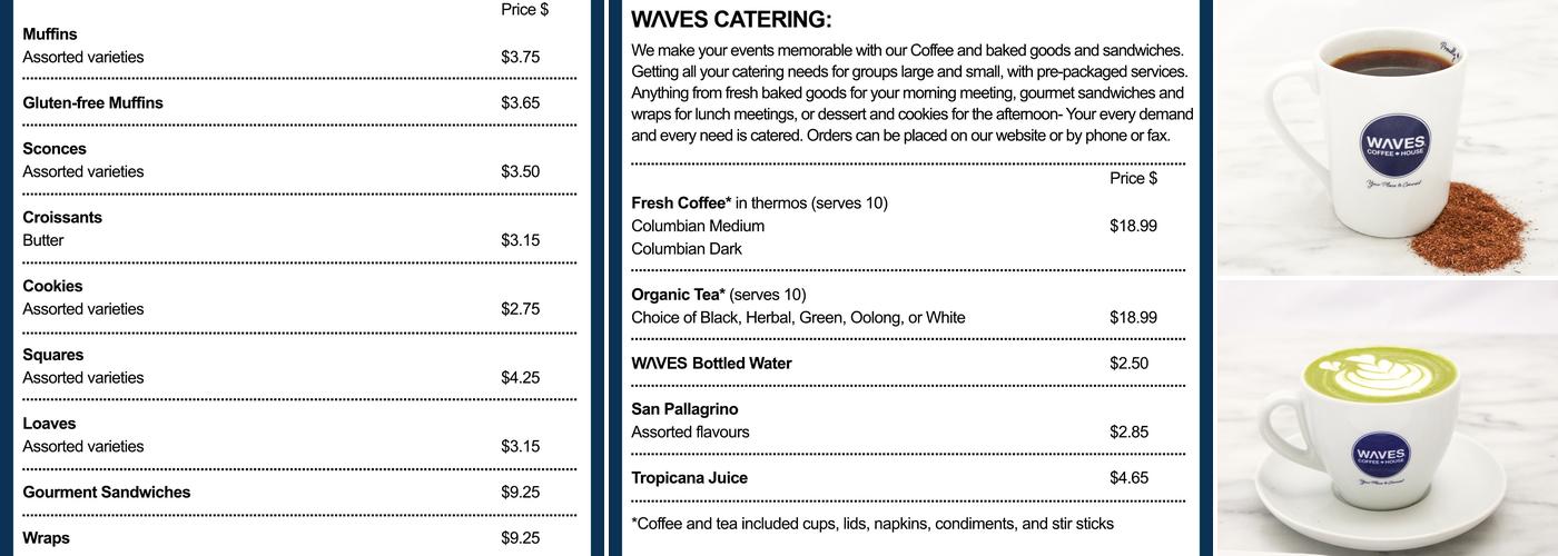 Waves Coffee House - Springborough Menu