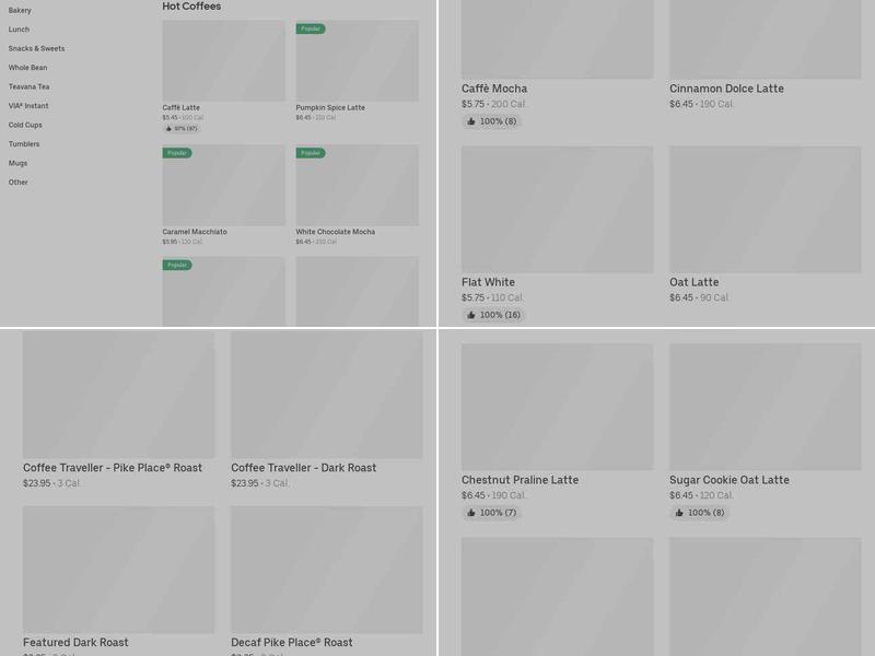 Starbucks Menu