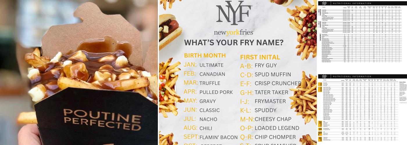New York Fries Sunridge Mall Menu