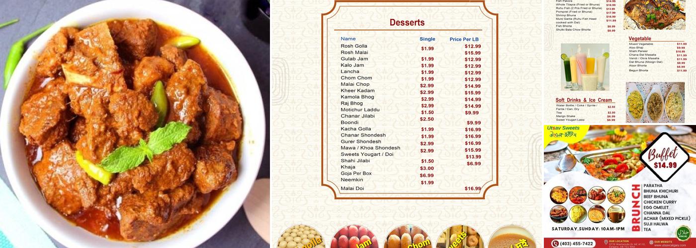 Utsav Sweets and Restaurant Menu