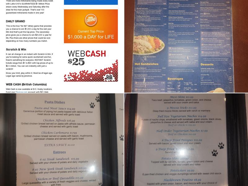 Husky Restaurant and VLT Lounge Menu