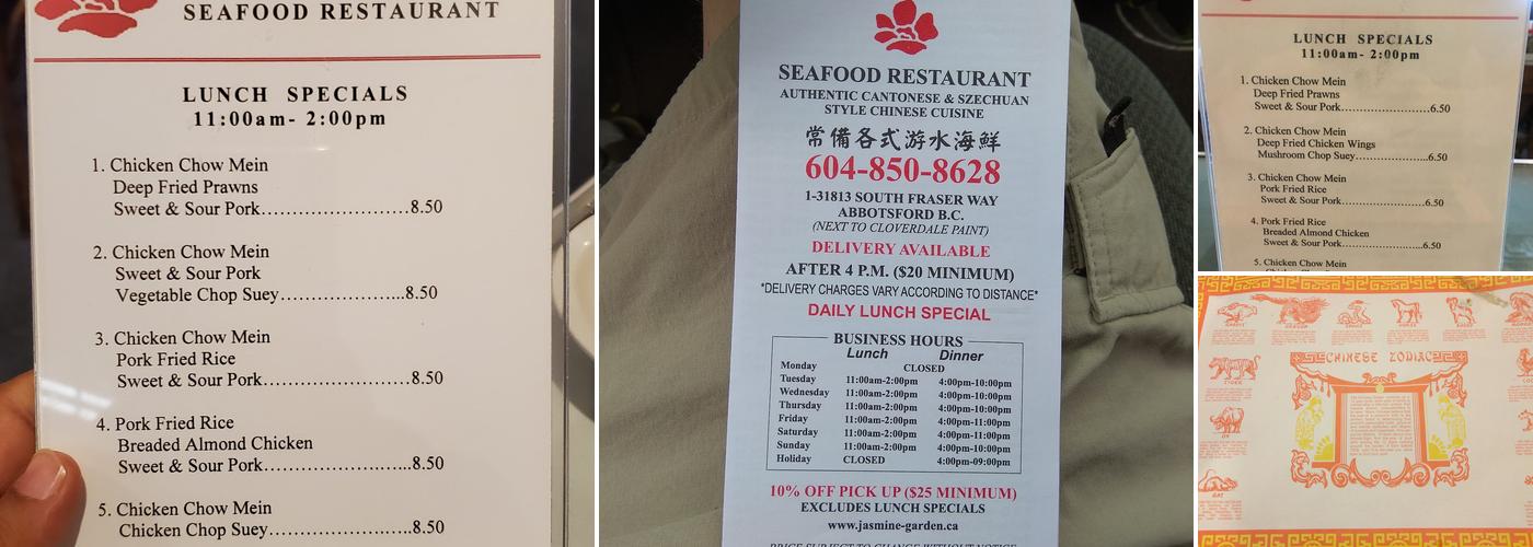 Jasmine Garden Menu