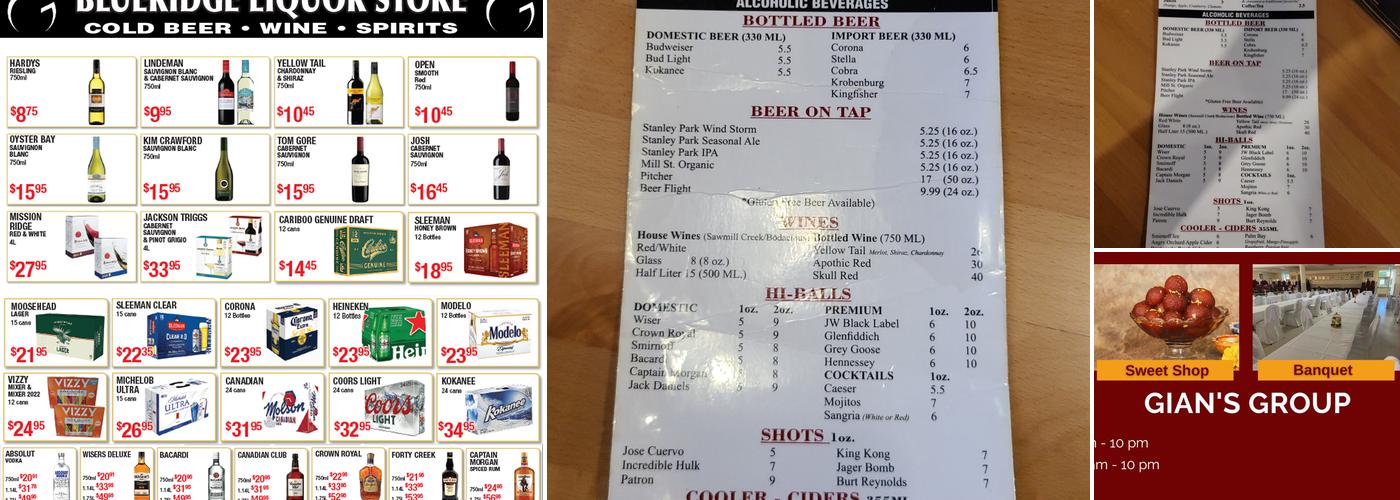 Gian's Indian Cuisine Menu