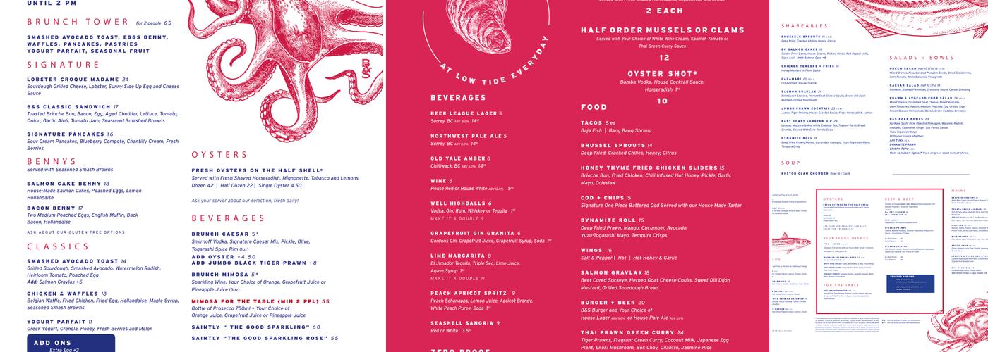 Bow & Stern Abbotsford Menu