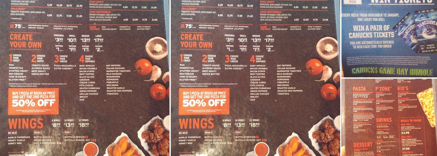 Pizza Hut Menu