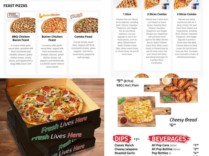 Freshslice Pizza Menu