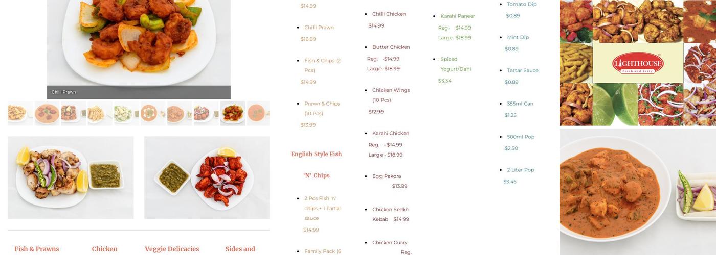 Lighthouse Fresh and Tasty Menu