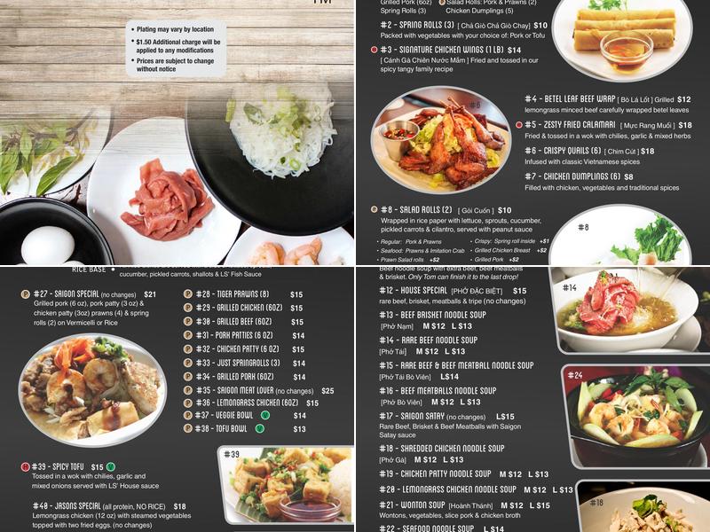 Little Saigon Restaurant Menu