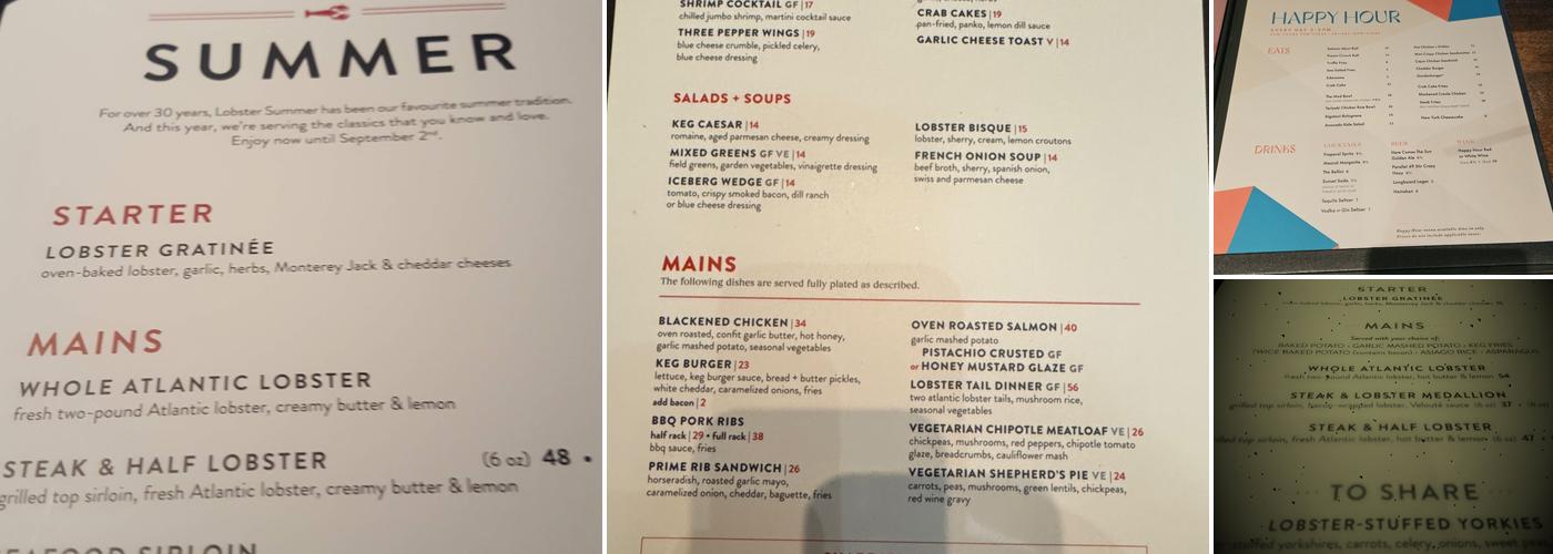 The Keg Steakhouse + Bar - Abbotsford Menu