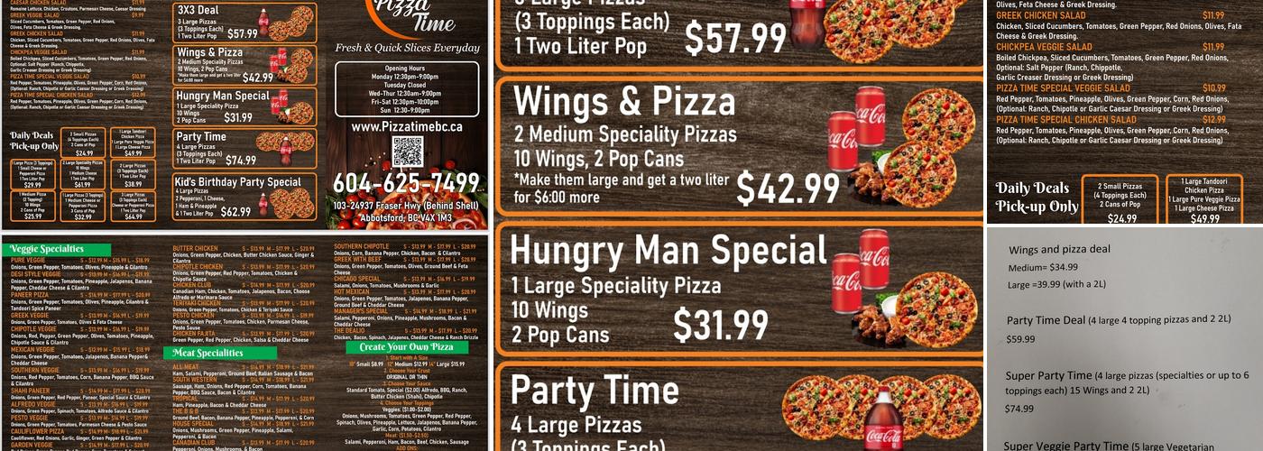 Pizza Time Menu