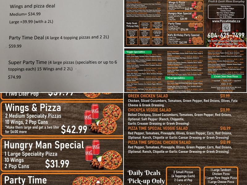 Pizza Time Menu