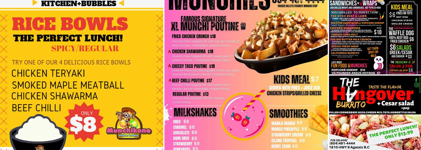 Munchikone kitchen & bubbles Menu