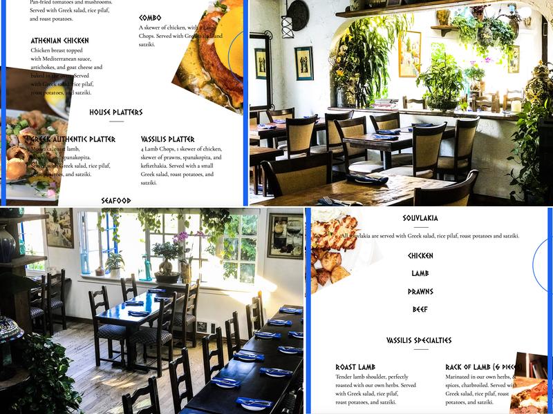 Vassilis Souvlaki Greek Taverna Menu