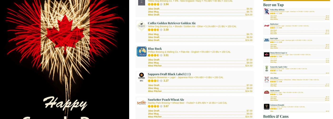 Lougheed Village Bar & Grill Menu