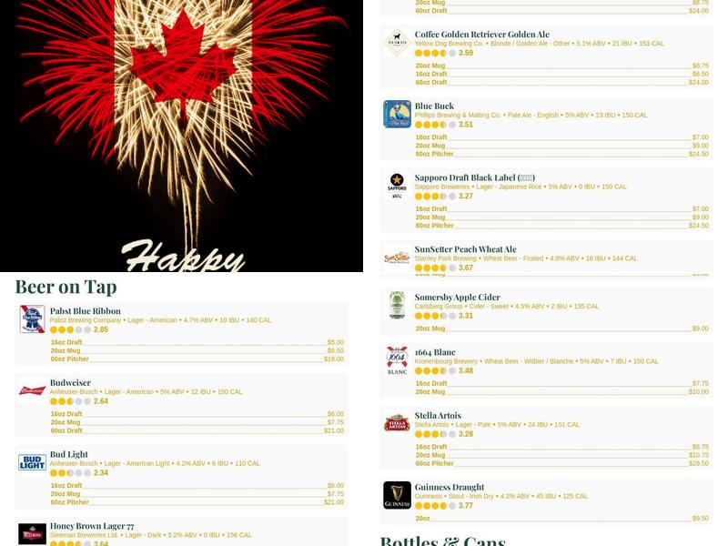 Lougheed Village Bar & Grill Menu