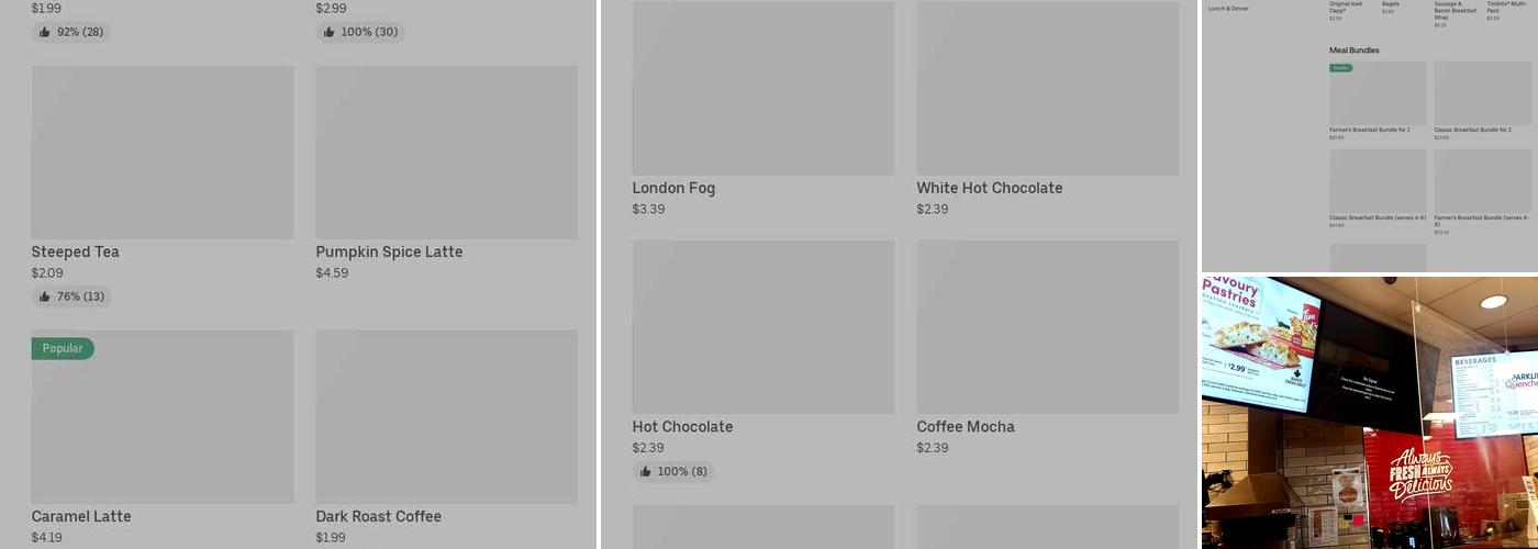 Tim Hortons Menu