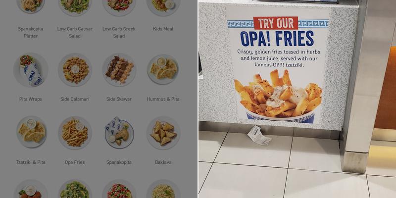 OPA! of Greece Lougheed Town Centre Menu