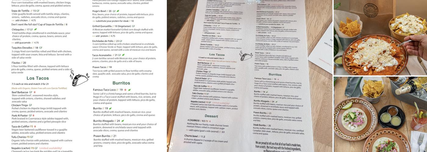 Hugo's Mexican Kitchen Menu
