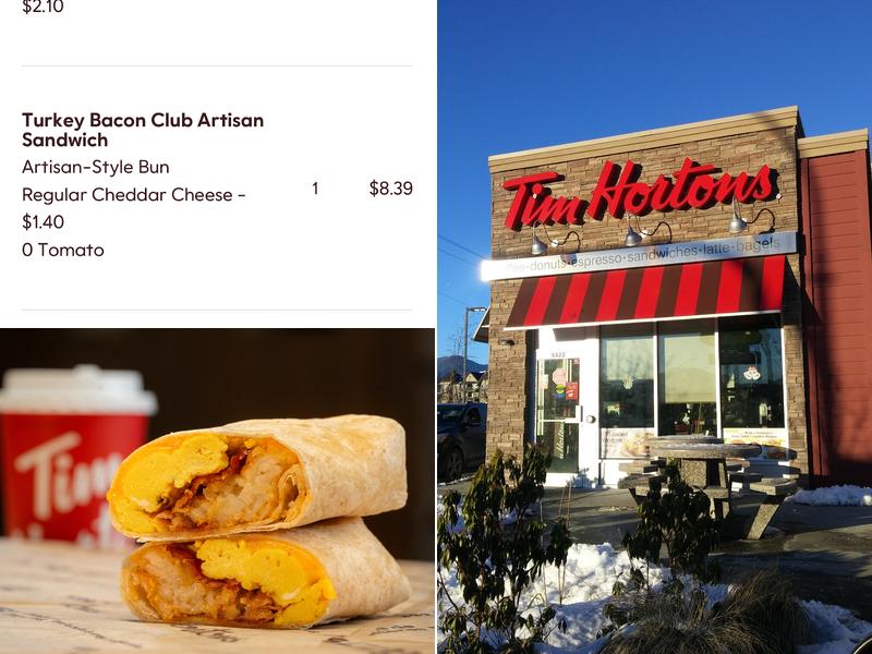 Tim Hortons Menu