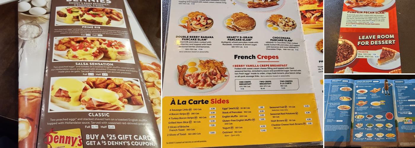 Denny's Restaurant Menu