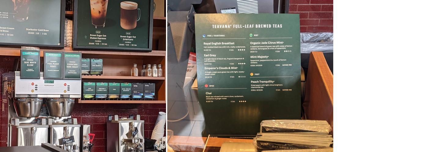 Starbucks Coffee Company Menu