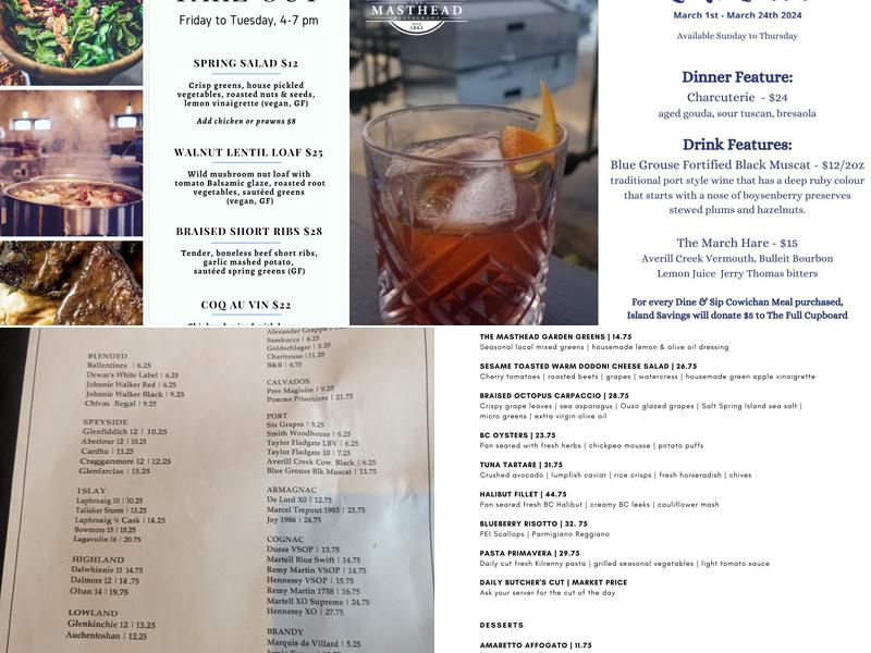 The Masthead Restaurant Menu