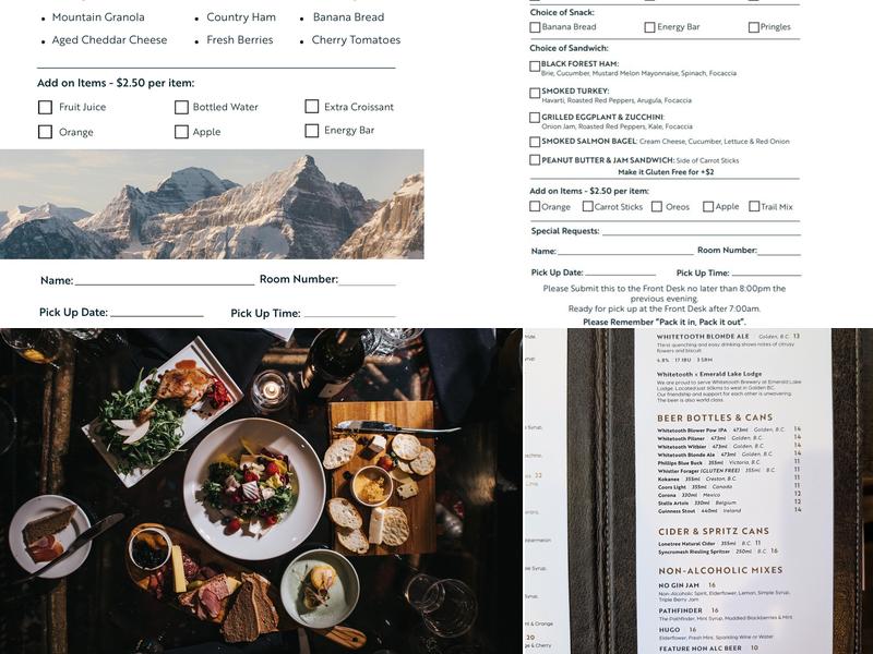Mount Burgess Dining Room at Emerald Lake Lodge Menu