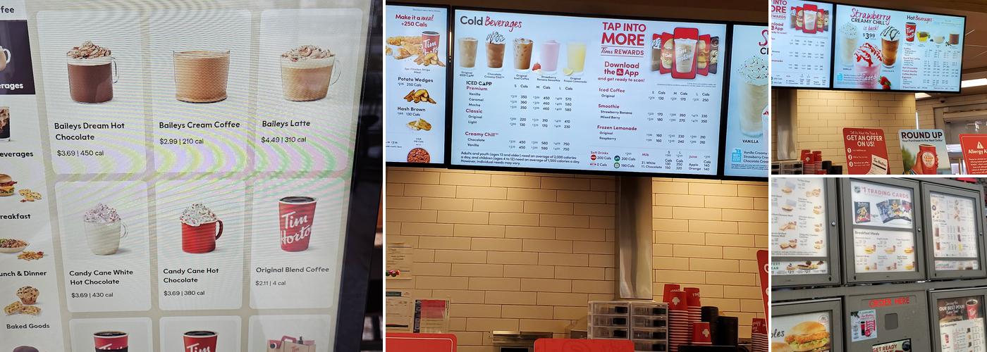 Tim Hortons Menu