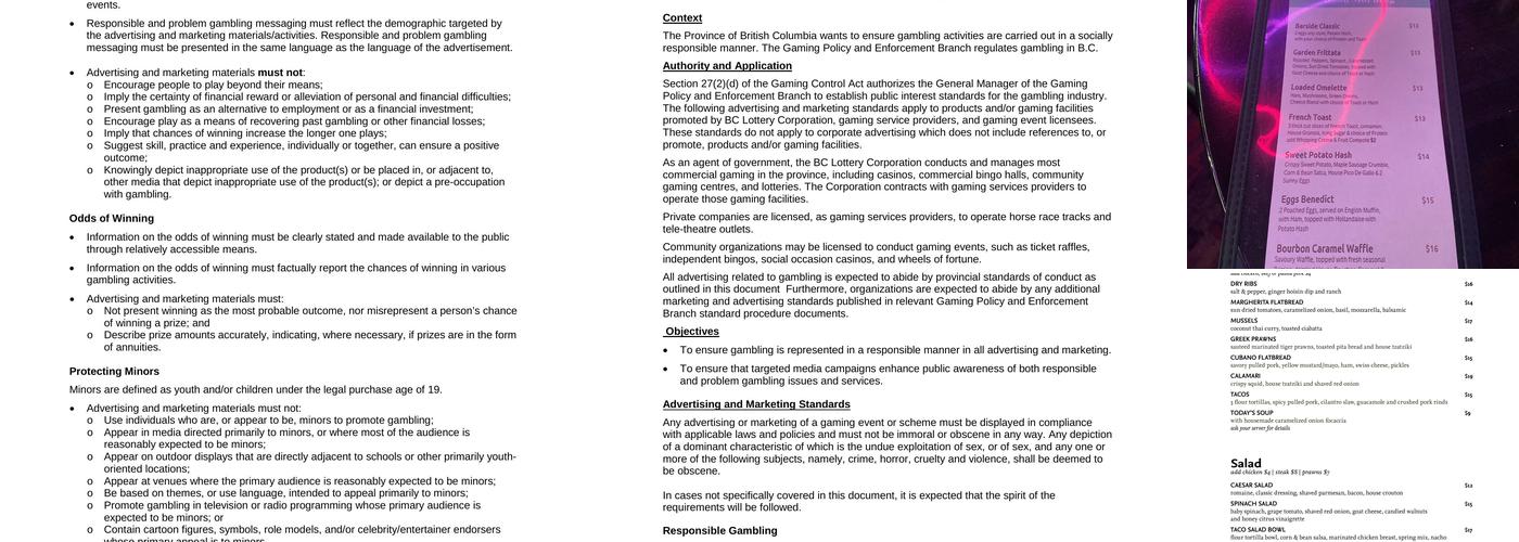 BARSIDE lounge & grill Menu