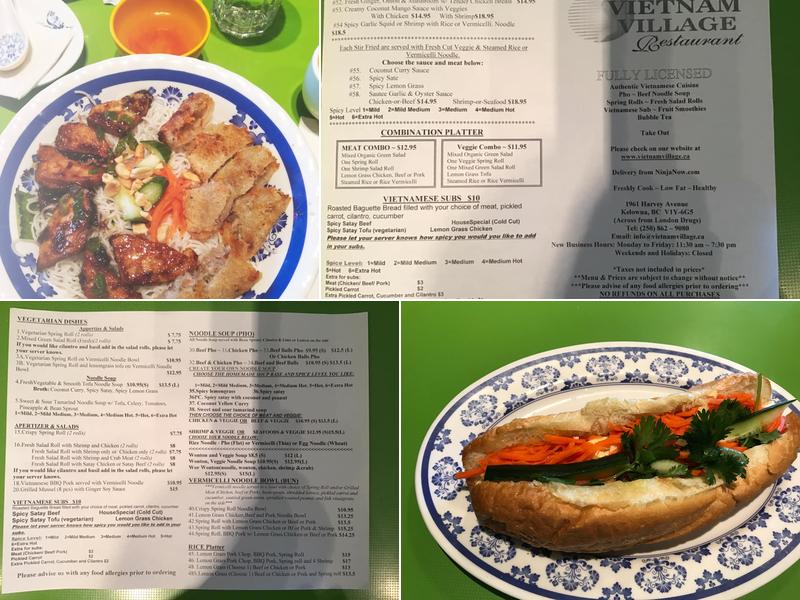 Vietnam Village Restaurant Menu