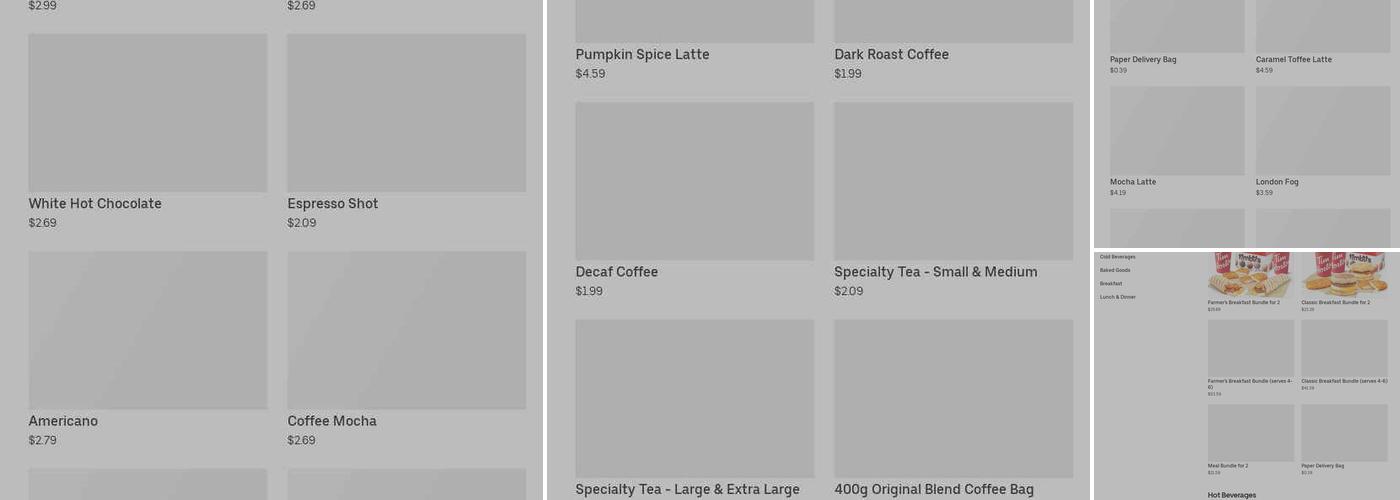 Tim Hortons Menu