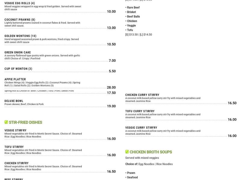 Bamboo Chopsticks Downtown Menu