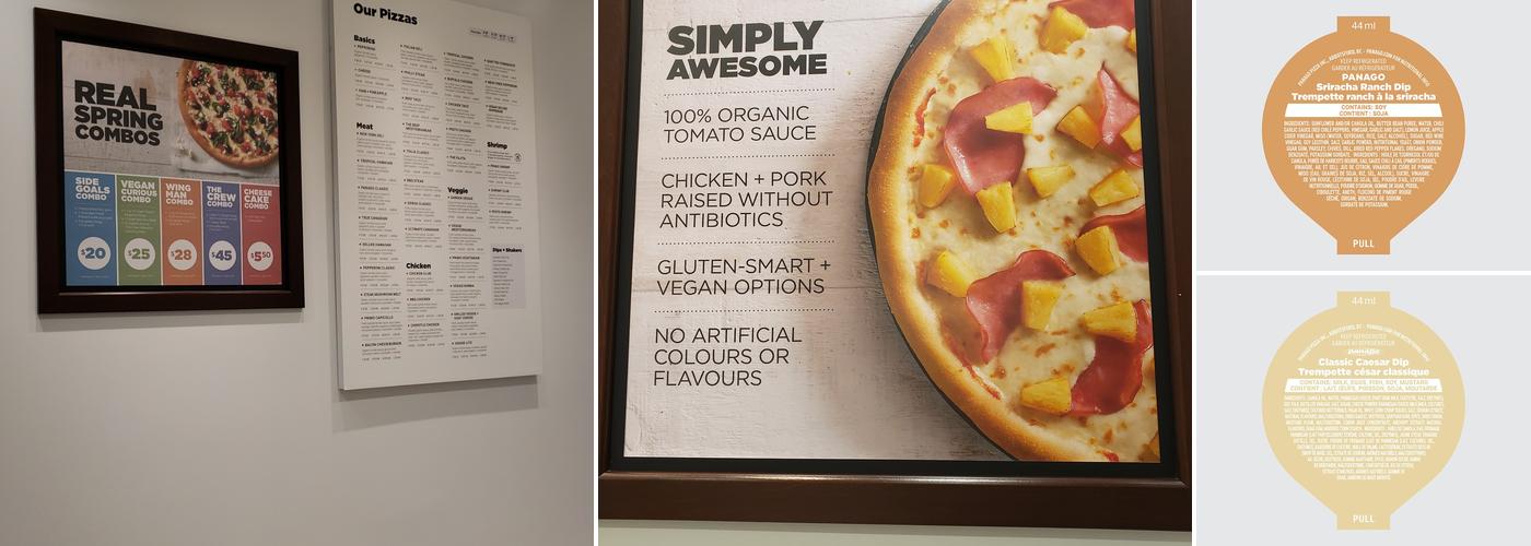 Panago Pizza Menu