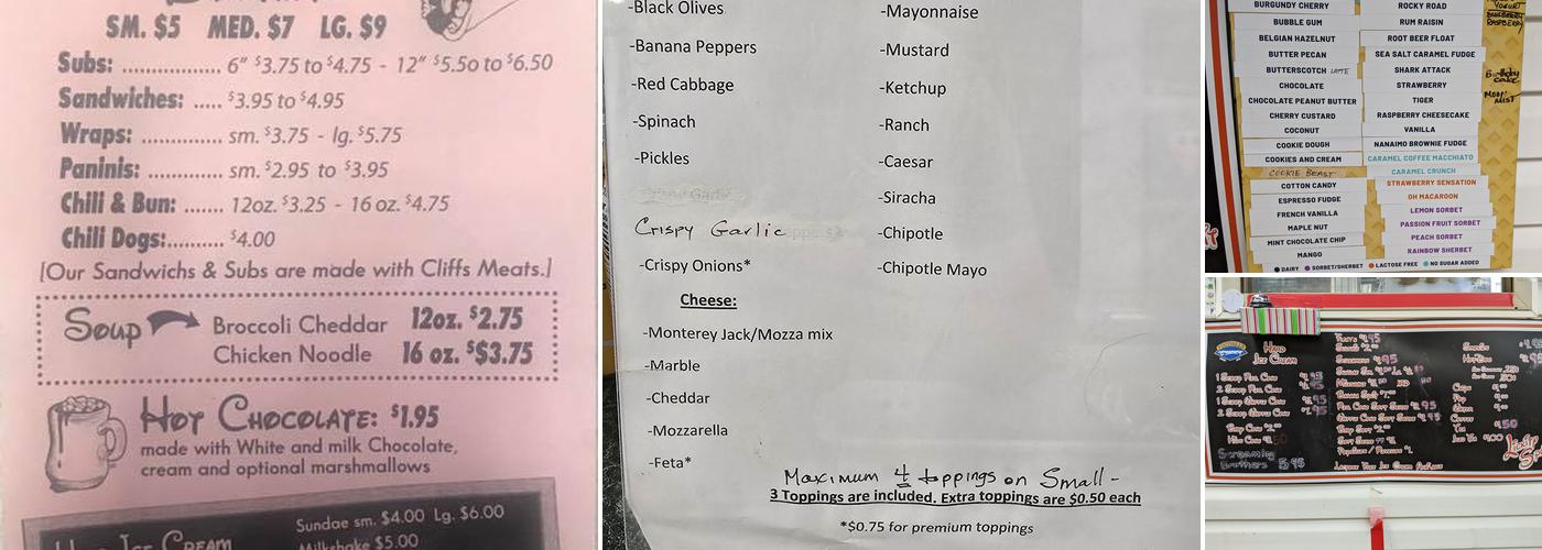 Lickity Split Menu