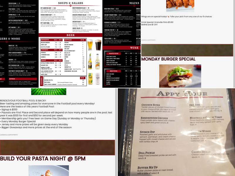 Rendezvous Pub Menu