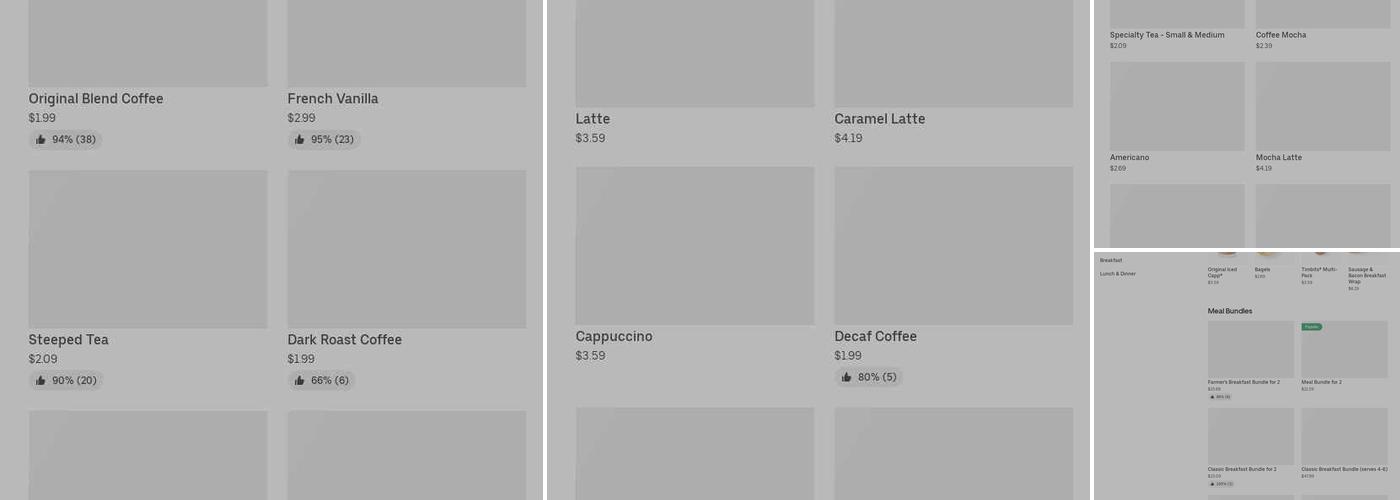 Tim Hortons Menu