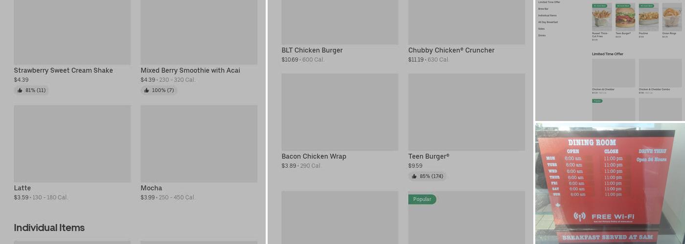 A&W Canada Menu