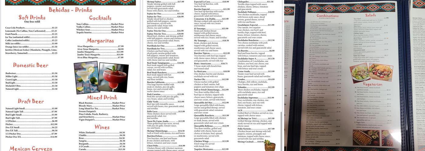 El Tenampa Express Menu