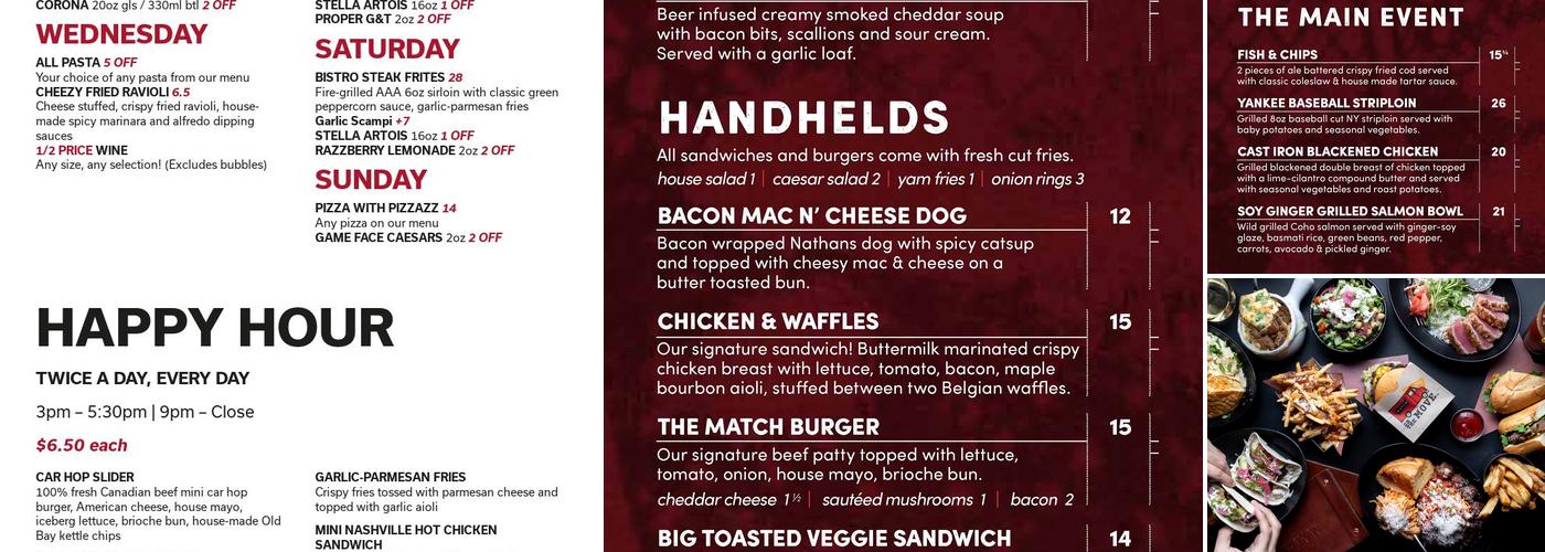 Match Eatery & Public House Menu