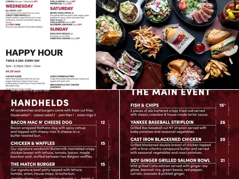 Match Eatery & Public House Menu