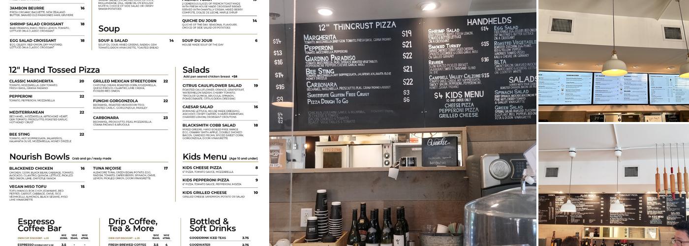 Blacksmith Bakery Menu