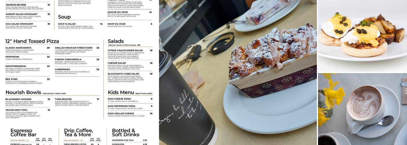 Blacksmith Bakery Menu