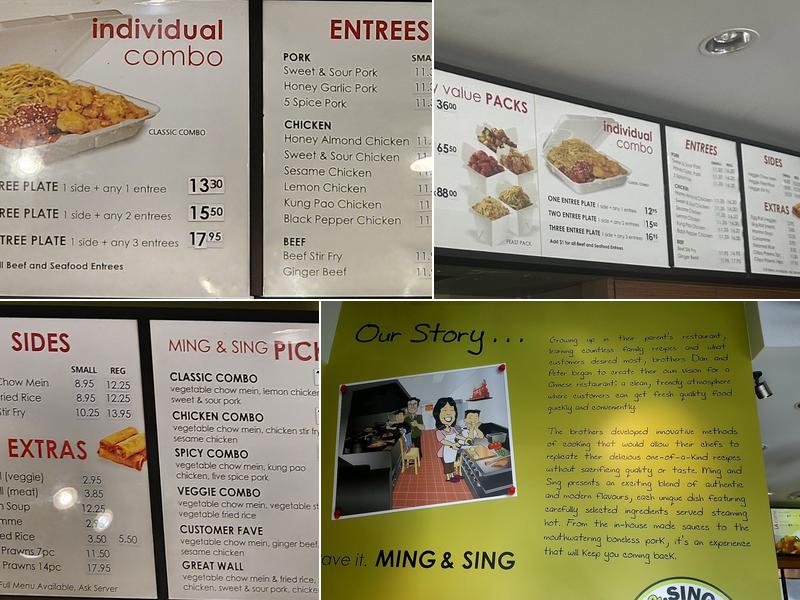 Ming & Sing Chinese Kitchen Menu