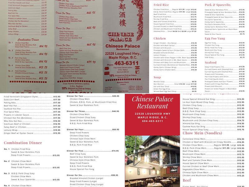 Chinese Palace Restaurant Menu