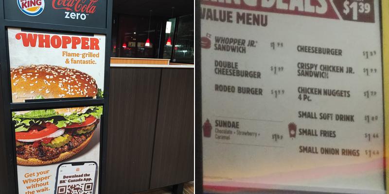 Burger King Menu