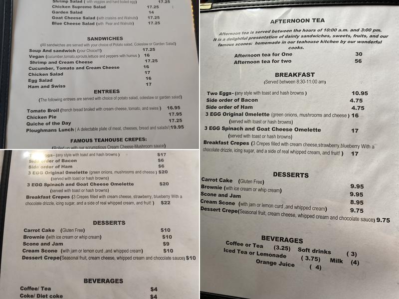 Calico Cat Tea House Menu