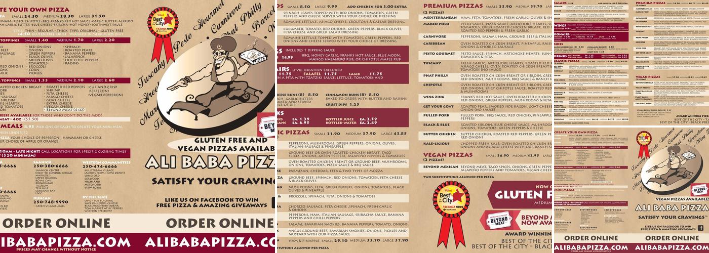 Ali Baba Pizza Nanaimo Menu